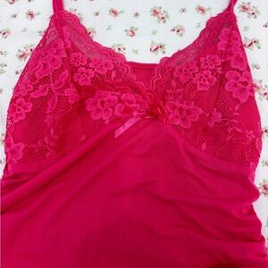pink lace top